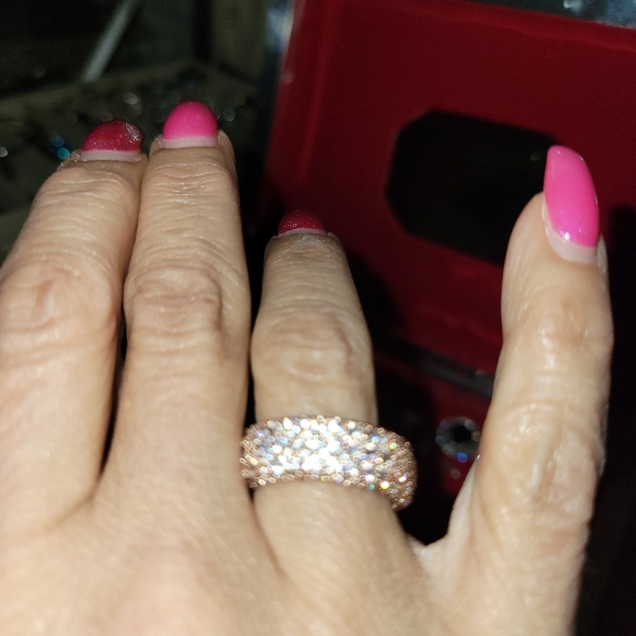 Beautiful Eternity Rosegold Pave CZ Ring Size 7 - Picture 4 of 4